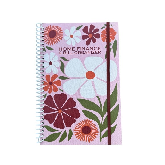 Home Finance Bill Organizer Monthly Budget Planner pockets flowers book NEW - Picture 1 of 9